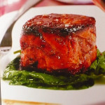 Beef filet on spinach